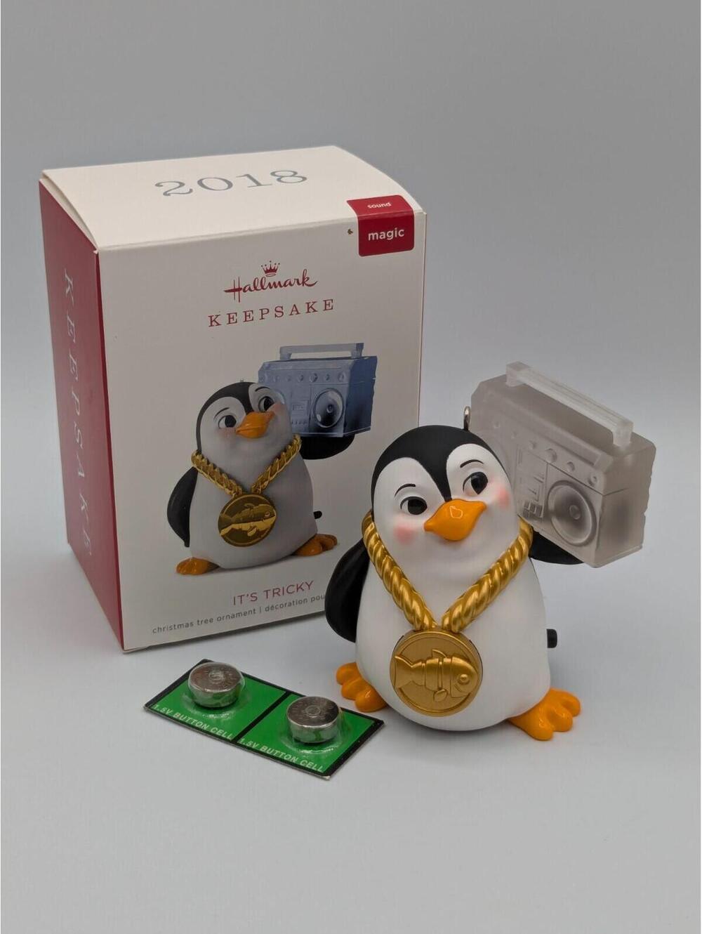 Hallmark Keepsake It's Tricky 2018 Magic Sound Penguin Christmas Ornament